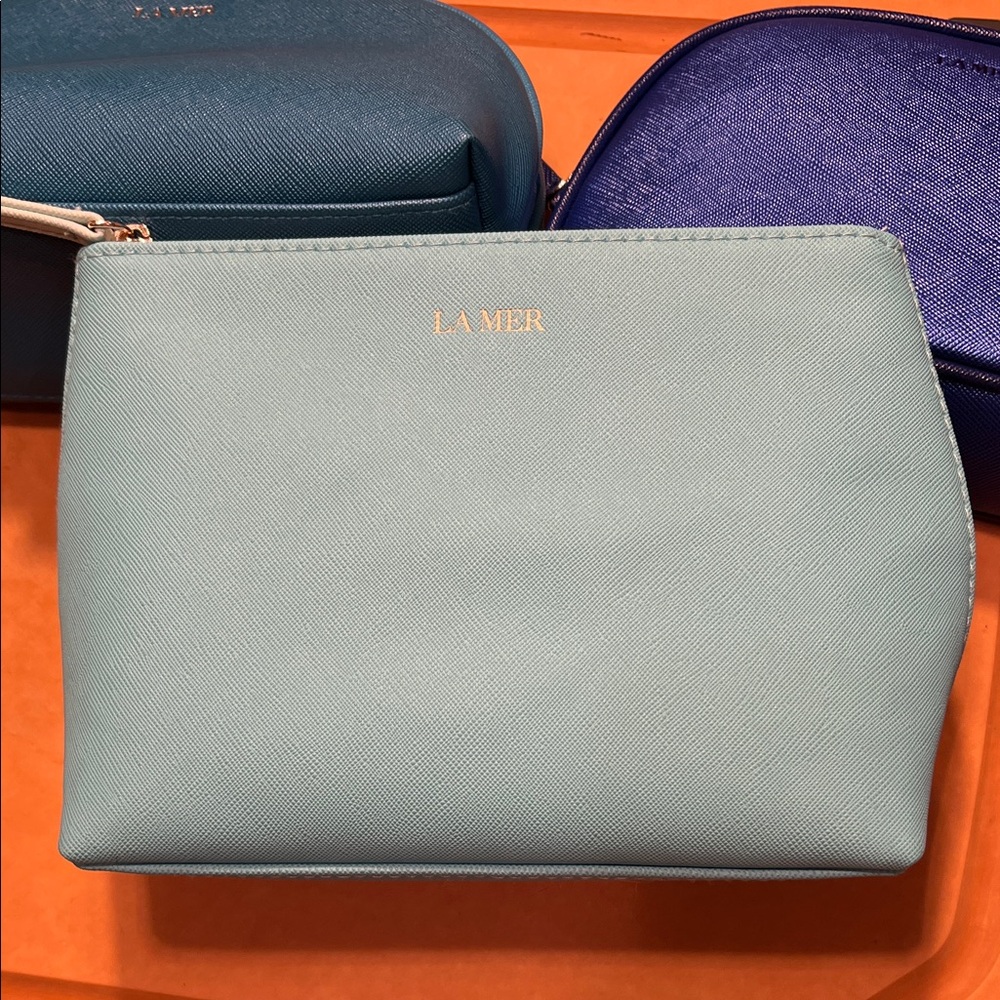 La Mer 3️⃣ Teal, Aqua & Navy Cosmetic Pouch Trio - Picture 3 of 8